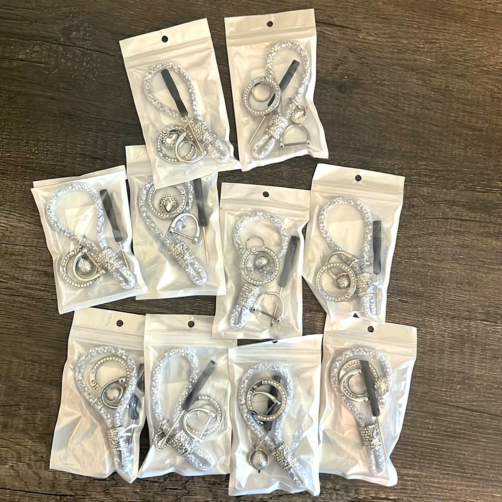 10 Brand new Crystal Car Keychain for Women